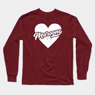 Vintage Maroons School Spirit // High School Football Mascot // Go Maroons Long Sleeve T-Shirt